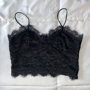 Black Lace Crop Top